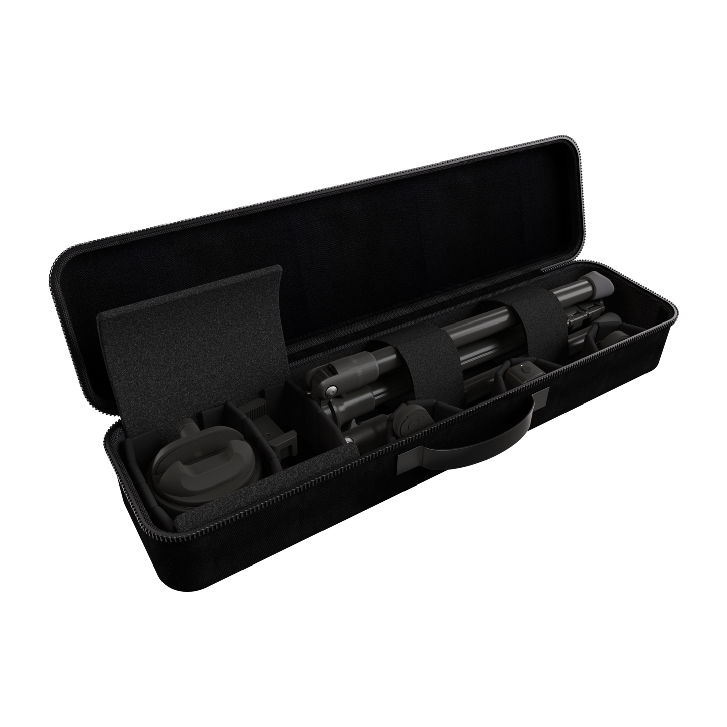 Travel Case Classic hard-shell nylon case with organized compartments for compact gear storage.