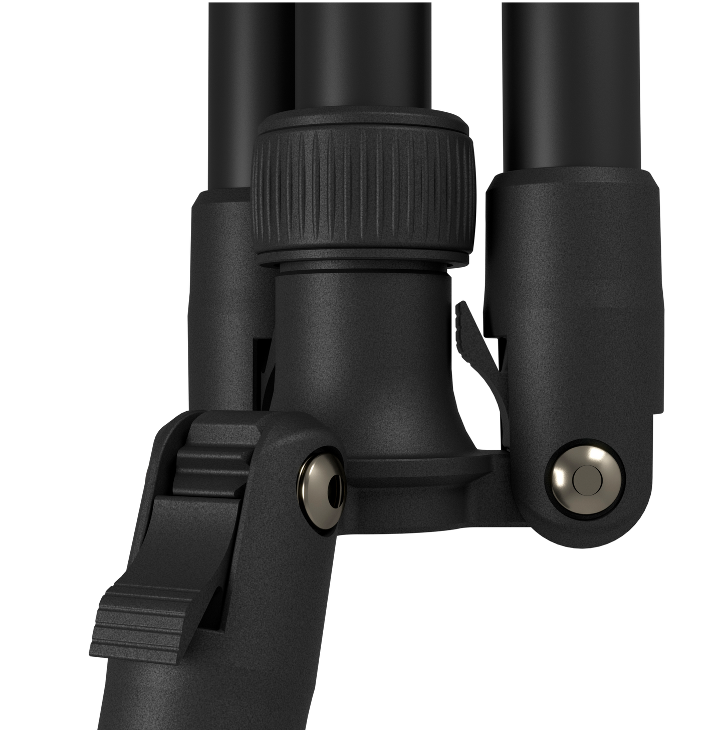 Close-up of lightweight aluminum 14-inch tripod with adjustable locking mechanism and telescopic legs.